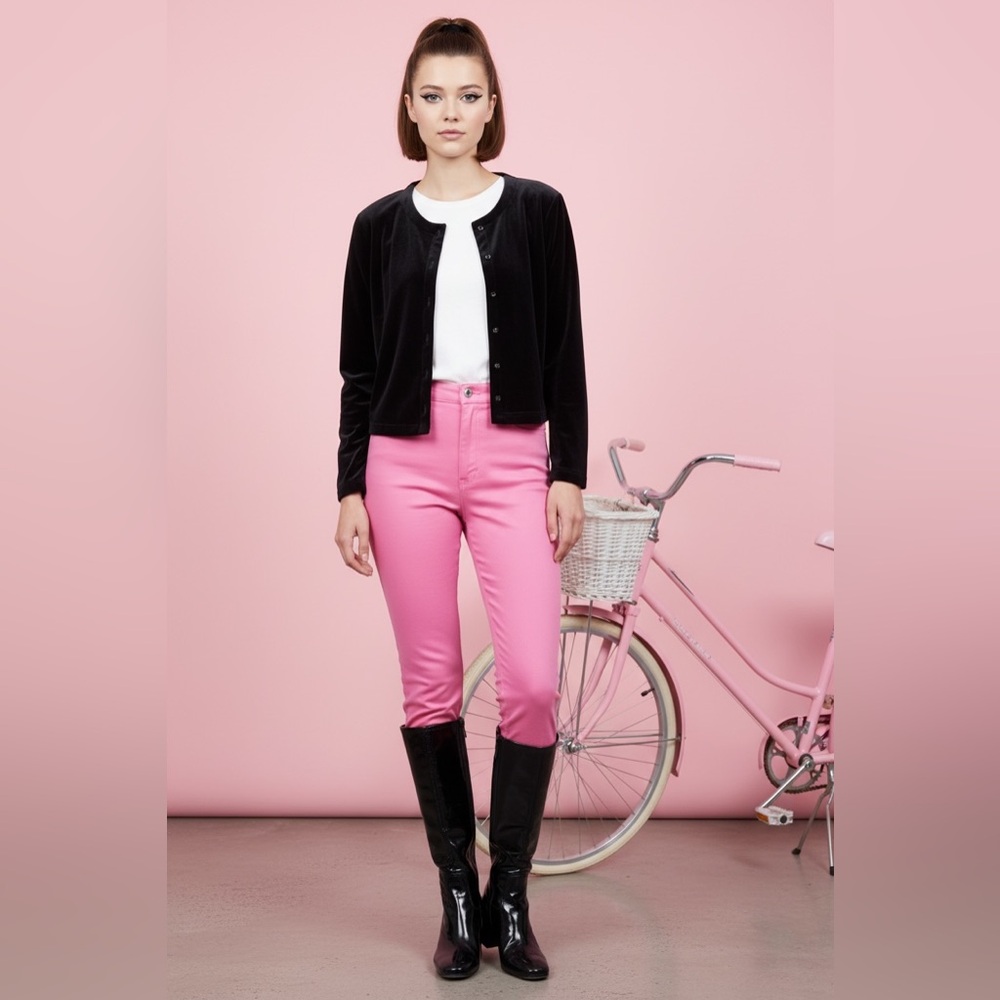 Ronni Nicole black velvet 80s jacket with pretty buttons
